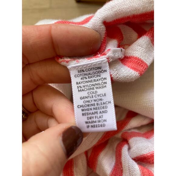 LOFT Pink & White Striped Sweater, Size XS - Picture 5 of 5